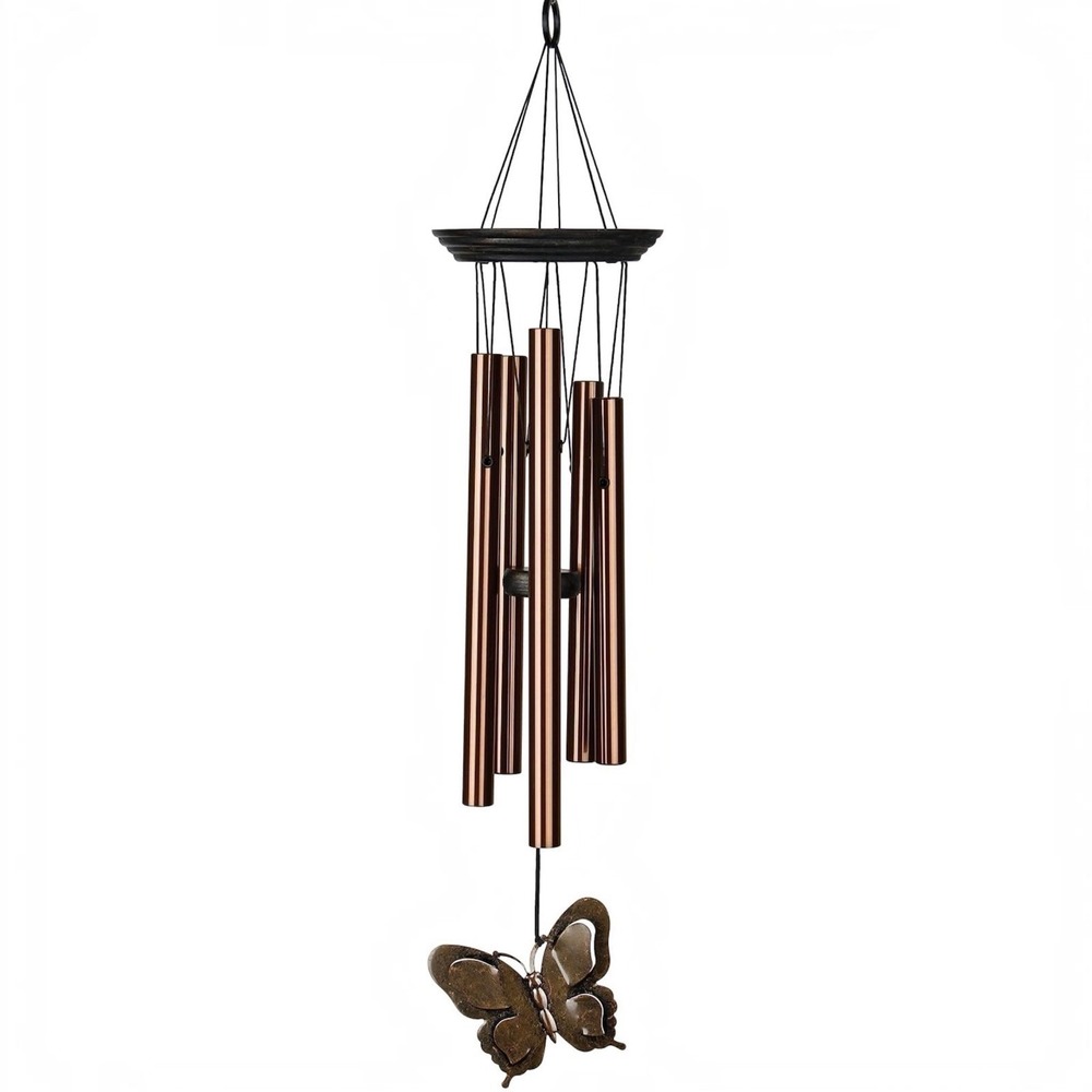 Woodstock Chimes 21" My Butterfly Bronze Musical Wind Chime for Garden NEW